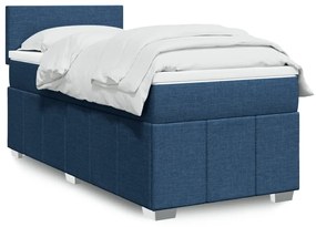 Giroletto A Molle Con Materasso Blu 90x190 Cm İn Tessuto /