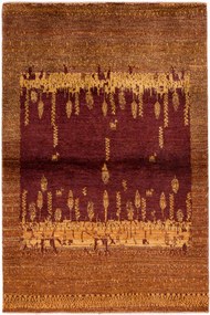 Loribaft Tappeto 110x160 Rosso (Iran) Annodato A Mano