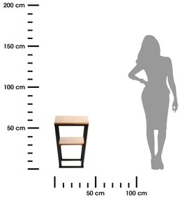 Tavolino EXPAND 57x40 cm nero/marrone