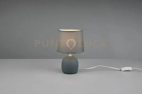 Malu lampada da tavolo in ceramica con paralume verde petrolio h. 2...