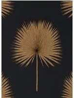 Palmen Tapete Fan Palm von Sanderson - Charcoal/ Gold