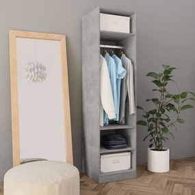 Armadio Grigio Cemento 50x50x200 Cm İn Legno Multistrato /