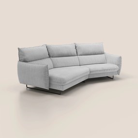 Monamour divano moderno angolare con opzione relax elettrico in microfibra smacchiabile impermeabile T11 grigio chiaro
