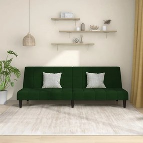 Divano Letto A 2 Posti Verde Scuro İn Velluto /