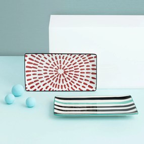 Vassoio per aperitivi Bidasoa Zigzag Rettangolare Multicolore Ceramica 20 x 11 cm