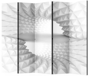 Paravento Tunne strutturali II - spazio grigio astratto con motivo 3D