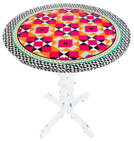 VESTA Tavolino tondo Decor - in 2 decori ETHNIC