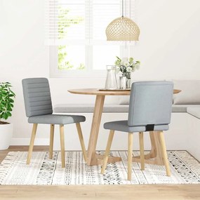 Sedie Da Pranzo 2 Pz Grigio Chiaro İn Tessuto /