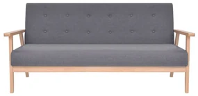 Set di divani 3 pz in tessuto grigio scuro
