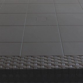 CALIGOLA - set tavolo inresina effetto rattan cm 150 x 90 x 74 h con 6 poltrone Alma