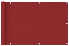Paravento Da Balcone Rosso 90x400 Cm İn Hdpe /
