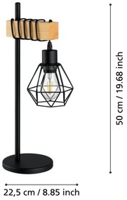Eglo 44079 - Lampada da tavolo TOWNSHEND 1xE27/60W/230V