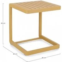 Tavolino da giardino in alluminio 40X40 (2 Pezzi) - KONNOR Colore: Senape