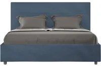 Letto alla Francese rivestito in Microfibra - MIKA Dimensione Rete: 140x190, Colore: Blu, Tipologia Letto: Con Rete