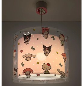 Dalber 41252 - Lampadario per bambini HELLO KITTY&FRIENDS 1xE27/15W/230V rosa