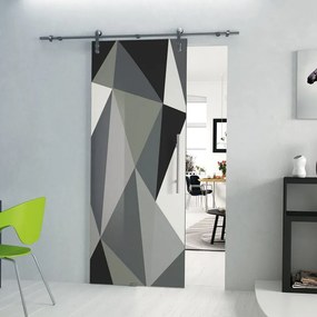 Porta scorrevole sinistra Carpet 3 in alluminio multicolore, L 88 x H 215 cm, con binario Lux