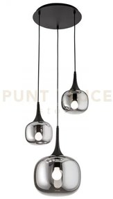 Lampadario a sospensione jaipur fume' e nera 1 luce attacco e27+2 l...