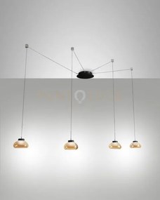Arabella sospensione ambra 4 luci spostabile a led 3000k - 32w - 30...