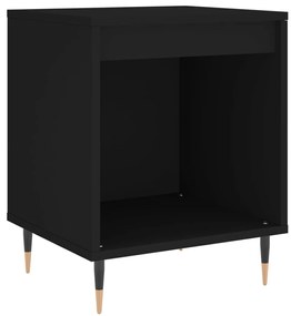 Comodino nero 40x35x50 cm in legno multistrato