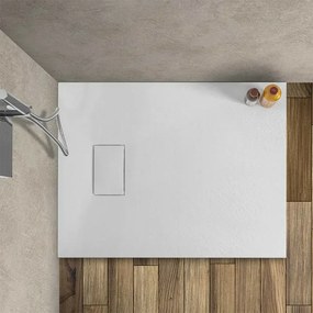 Piatto doccia 70x70 cm bianco effetto pietra in resina riducibile Agorà