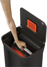 Pattumiera nera in acciaio 30 l Titan - Joseph Joseph