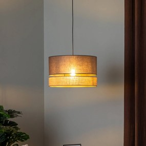 Euluna Levo lampada a sospensione, Ø 40 cm, juta/marrone terra