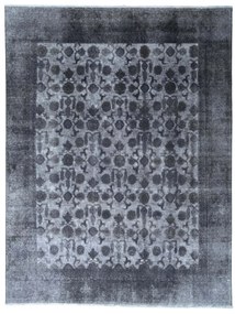 Tabriz Tappeto 370x280 Nero (Iran) Annodato A Mano
