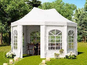 TOOLPORT Gazebo pagoda 3x4,1 m, telo in PVC, bianco - (1065)