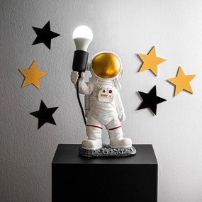 Opviq Lampada da tavolo Astronaut-1, bianca, poliestere, altezza 32 cm