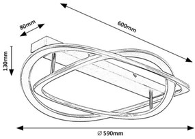 Rabalux 71280 - Plafoniera LED KALLIRA LED/72W/230V 3000K diam. 59 cm