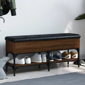 Panca Porta Scarpe Rovere Marrone 102x35x45cm Legno Multistrato /