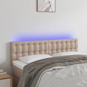Testiera Cappuccino A Led 144x5x78/88 Cm İn Similpelle /