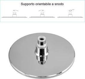 Set doccia con soffione in ABS e braccio estendibile 35-50 cm in ottone cromato