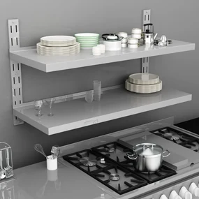 Mensola A Sospensione A 2 Livelli İn Acciaio Inox 120x30 Cm /