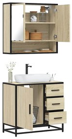 Set Mobili Da Bagno 2 Pz Rovere Sonoma İn Legno Multistrato /