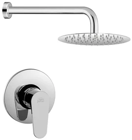 Set doccia incasso Paffoni Green tondo cromato con soffione inox 30 cm