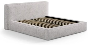 Letto matrimoniale imbottito beige con contenitore con rete inclusa 180x200 cm Simon Olivia – Micadoni