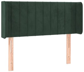 Testiera ad orecchio verde scuro 93x16x78/88 cm in velluto