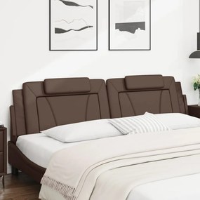 Cuscino testiera marrone 200 cm in similpelle