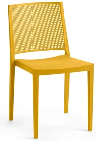Sedia da giardino in plastica gialla Grid - Rojaplast