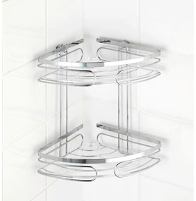 Mensola da bagno da parete e angolare argentata in acciaio inox Premium – Wenko