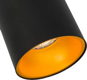 Set di 6 faretti moderni neri con oro GU10 50mm - Deep