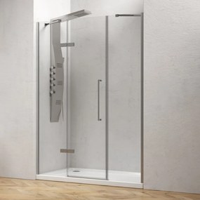 Porta doccia 130cm battente con 2 laterali fissi | KT6000 - KAMALU