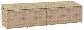 Baule Da Giardino Beige 220x50x58 Cm Polyrattan /