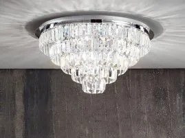 Lampadario a soffitto in cristallo castle d60 pl.castle-md-silver c...