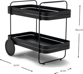 Tavolino da servizio in metallo su ruote 74x42 cm Gin &amp; Trolley – Spinder Design