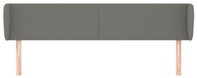 Testiera ad orecchio grigio scuro 163x16x78/88 cm in tessuto