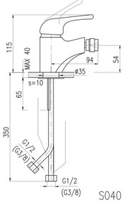 RAV Slezák SA044.0 - Miscelatore per bidet SAZAVA 11,5 cm cromo lucido