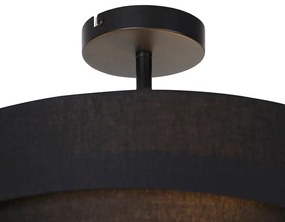 Plafoniera moderna nera 45 cm 3 luci - Drum Trio