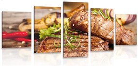 Quadri 5 pezzi – Bistecca di manzo alla griglia